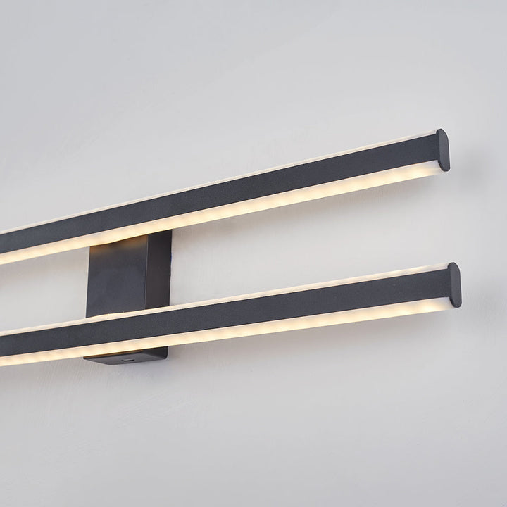 Ray Longue Linéaire Simple Plafonnier, Noir/Blanc/Or - Neutralighting