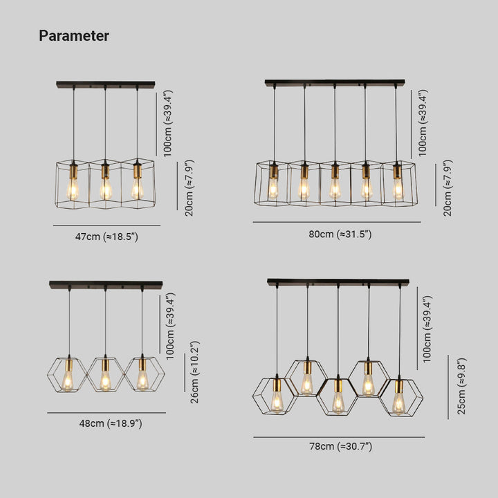 Arisha Suspension linéaire moderne pour le restaurant - Neutralighting