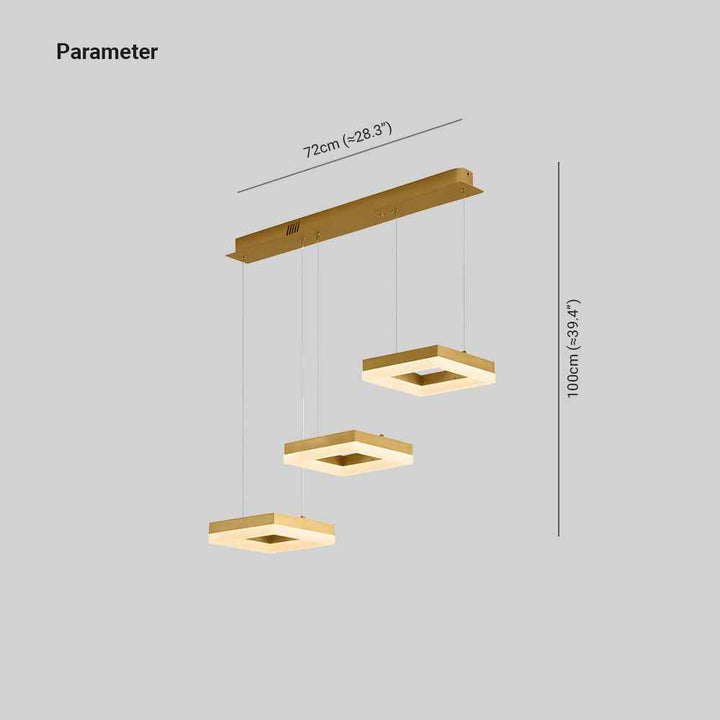 Arisha Suspension Rectangulaire Moderne, Metal/Acrylique, Or, Bureau - Neutralighting