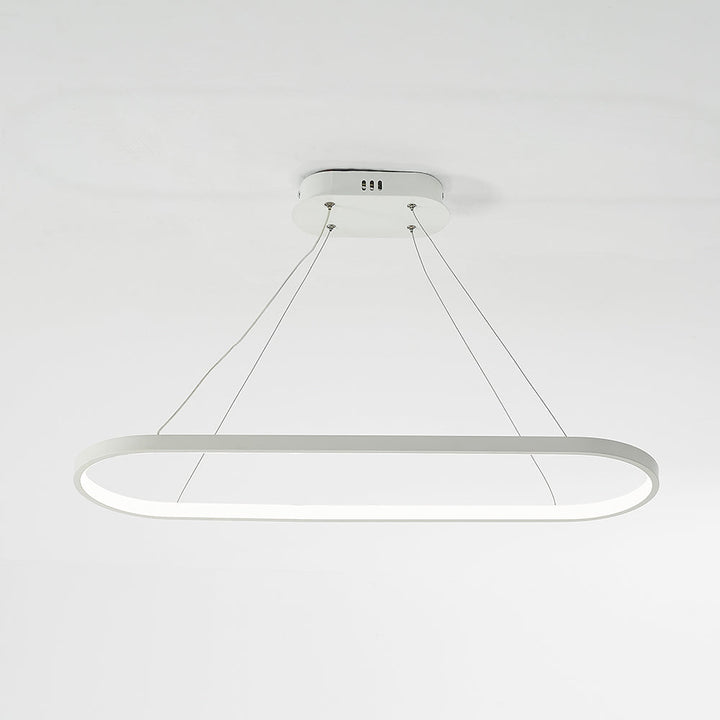 Arisha Suspension Ovale Moderne, Métal/Gel de Silice, Blanc/Noir/Or, Bar - Neutralighting