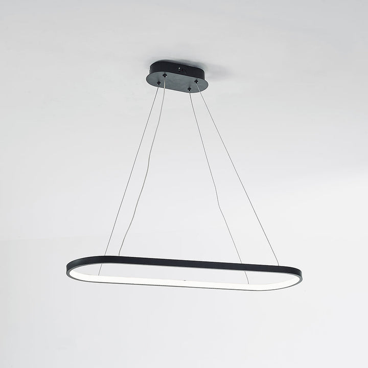 Arisha Suspension Ovale Moderne, Métal/Gel de Silice, Blanc/Noir/Or, Bar - Neutralighting