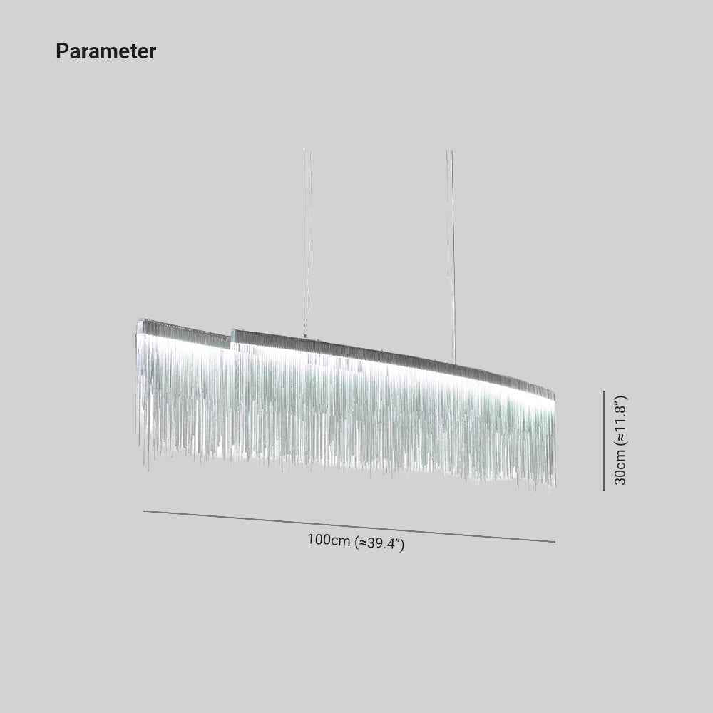 Arisha Suspension Linéaire Luxueux, Acrylique/Metal, Doré/Chrome, Chambre - Neutralighting