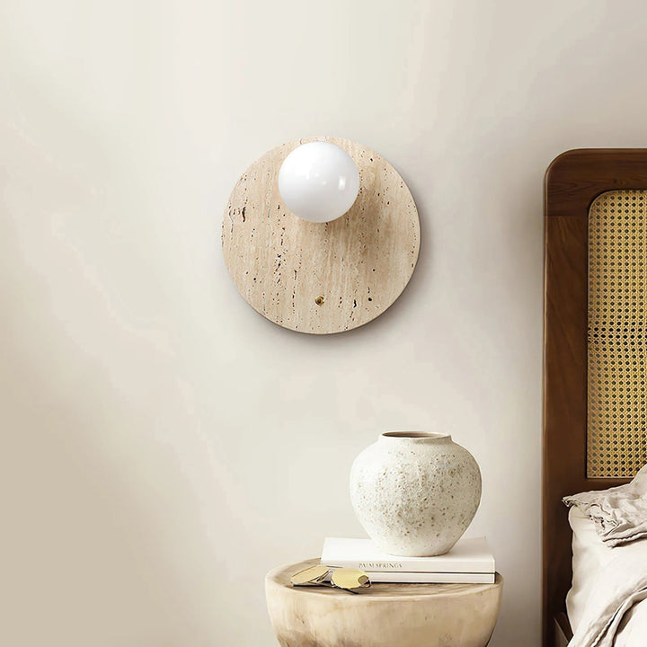 Alcareth Applique Murale Minimaliste Travertin Wabi - Neutralighting