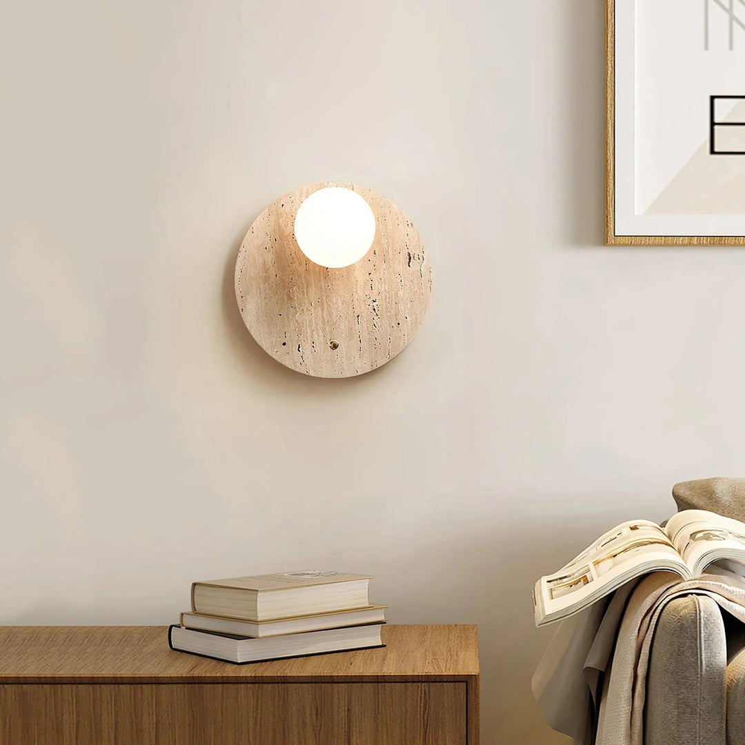 Alcareth Applique Murale Minimaliste Travertin Wabi - Neutralighting