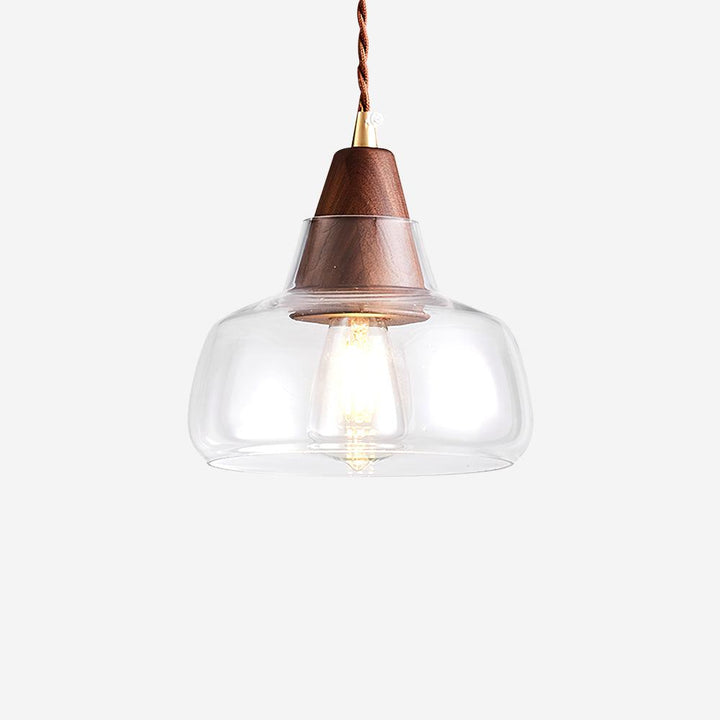 Noyer Lampe à Suspension en Verre - Neutralighting