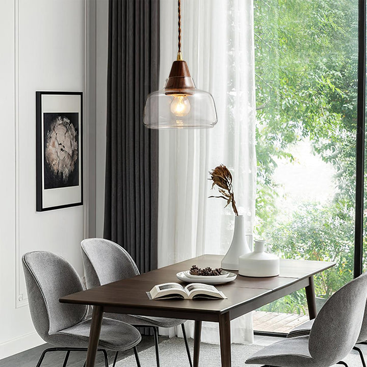 Noyer Lampe à Suspension en Verre - Neutralighting