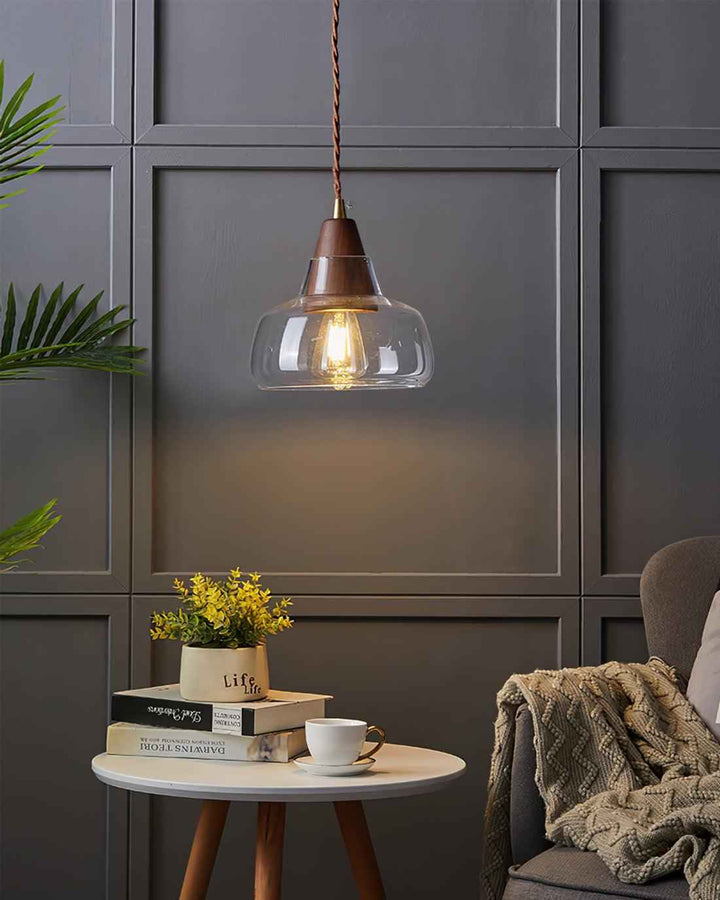 Noyer Lampe à Suspension en Verre - Neutralighting