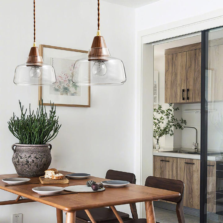 Noyer Lampe à Suspension en Verre - Neutralighting