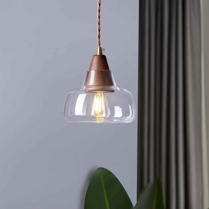 Noyer Lampe à Suspension en Verre - Neutralighting