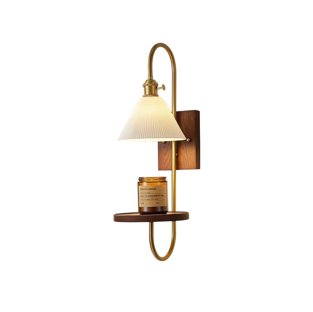 Altheus Applique murale en céramique et bois de noyer de style nordique - Neutralighting