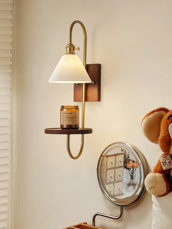 Altheus Applique murale en céramique et bois de noyer de style nordique - Neutralighting