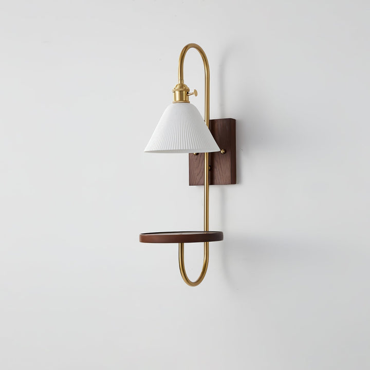 Altheus Applique murale en céramique et bois de noyer de style nordique - Neutralighting