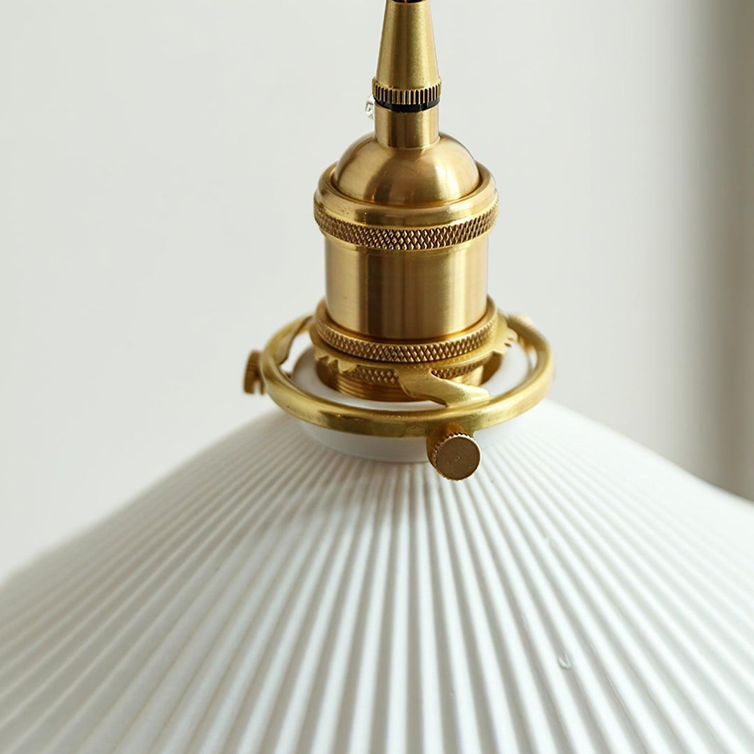 Illaee Nordic Art Swing Arm Walnut Ceramic Wall Light - Neutralighting
