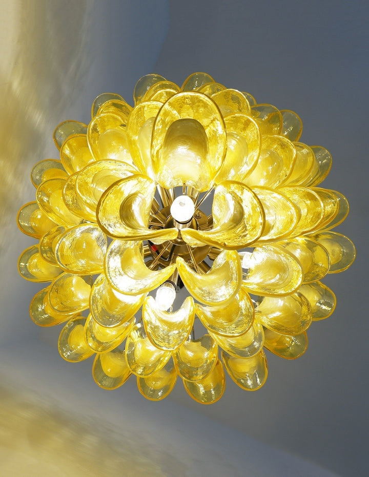 Aurora Chandelier Verre Murano Pétale Vague - Neutralighting