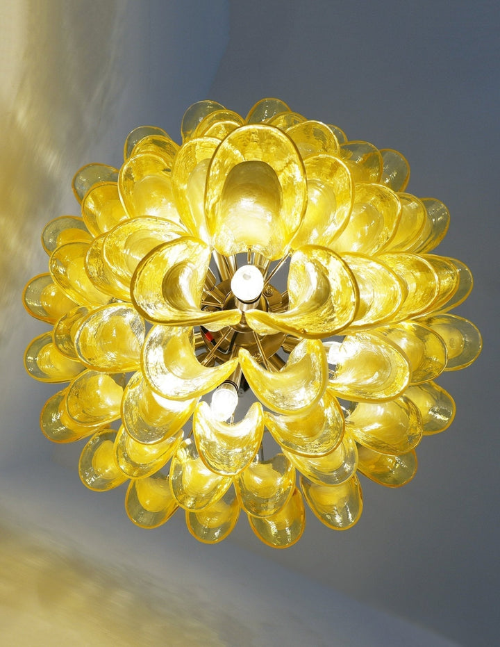 Aurora Chandelier Verre Murano Pétale Vague - Neutralighting