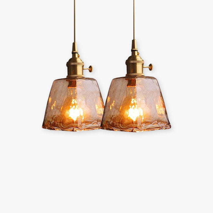 Zina Suspension Géométrique Vintage Verre. Laiton. Salon - Neutralighting