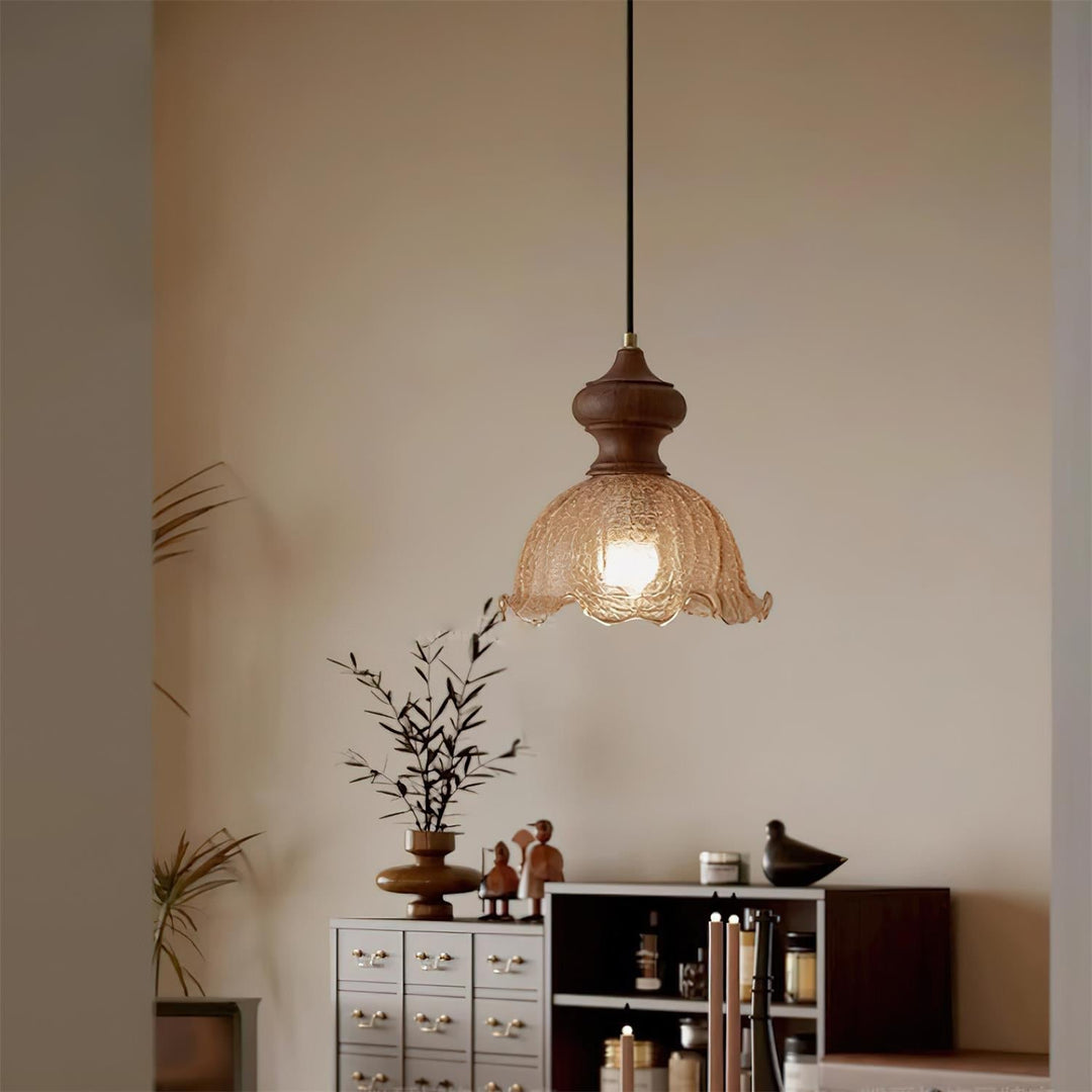 Weiana Suspension Verre Ondulé Coquillage Vintage - Neutralighting
