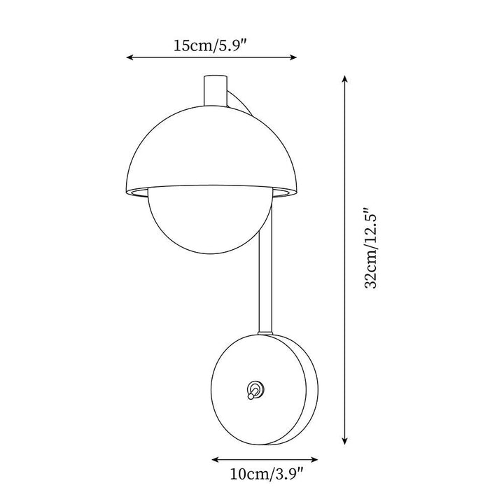 Ritta Lampe Murale Travertin Bois Dôme - Neutralighting