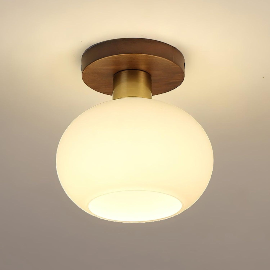Ellorus Plafonnier Verre Blanc Coquillage Art Nordique - Neutralighting