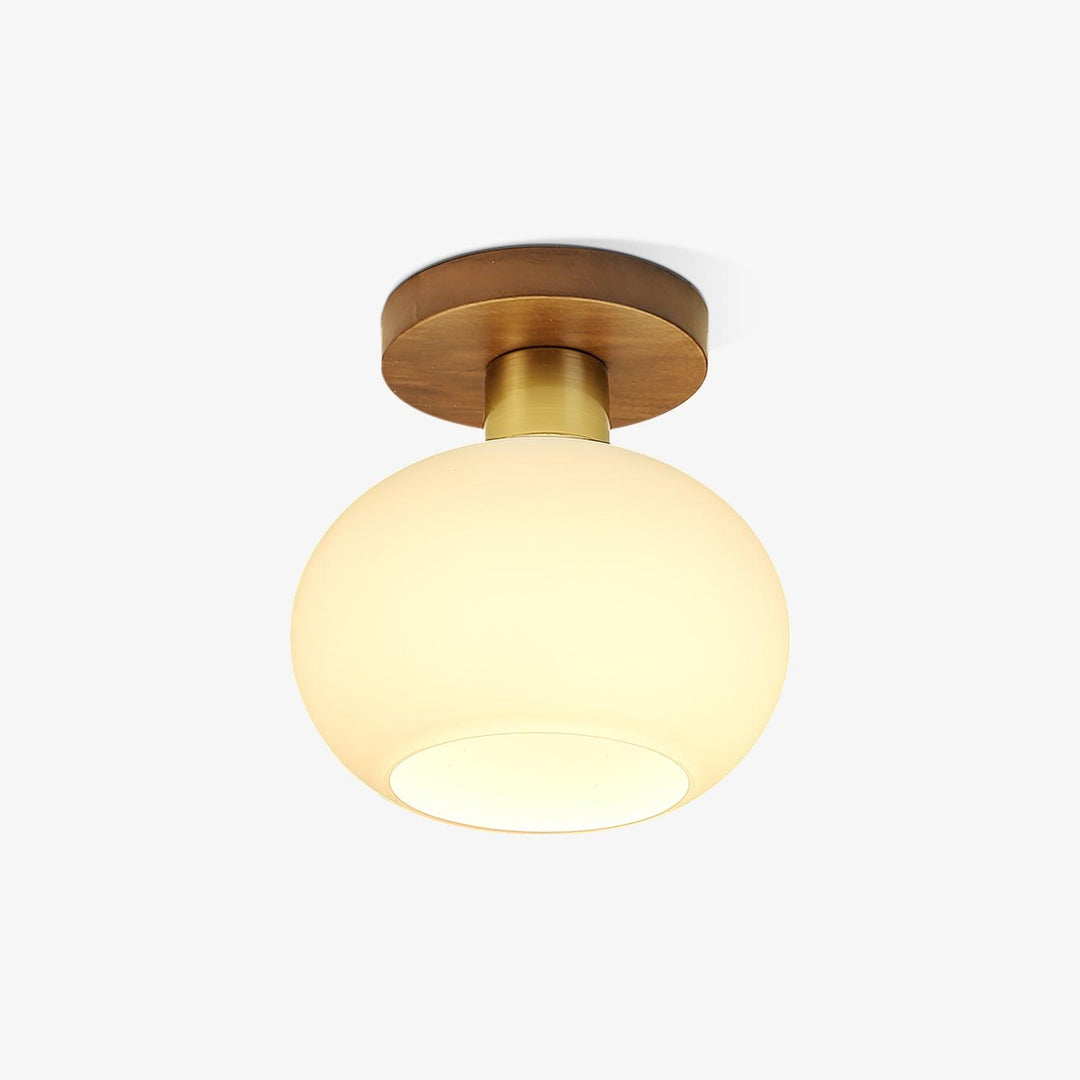 Ellorus Plafonnier Verre Blanc Coquillage Art Nordique - Neutralighting