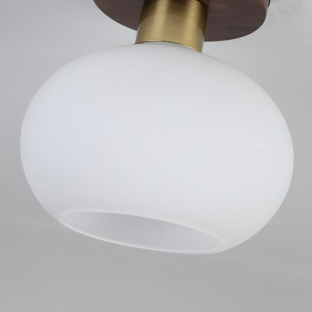Ellorus Plafonnier Verre Blanc Coquillage Art Nordique - Neutralighting
