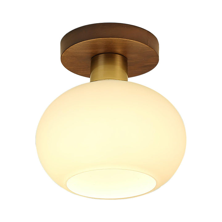Ellorus Plafonnier Verre Blanc Coquillage Art Nordique - Neutralighting