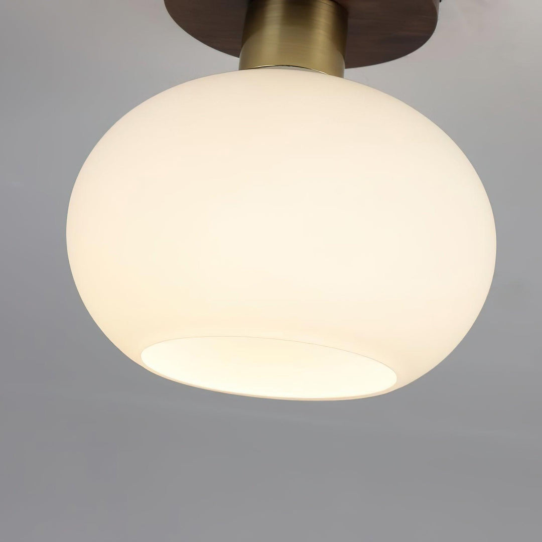 Ellorus Plafonnier Verre Blanc Coquillage Art Nordique - Neutralighting