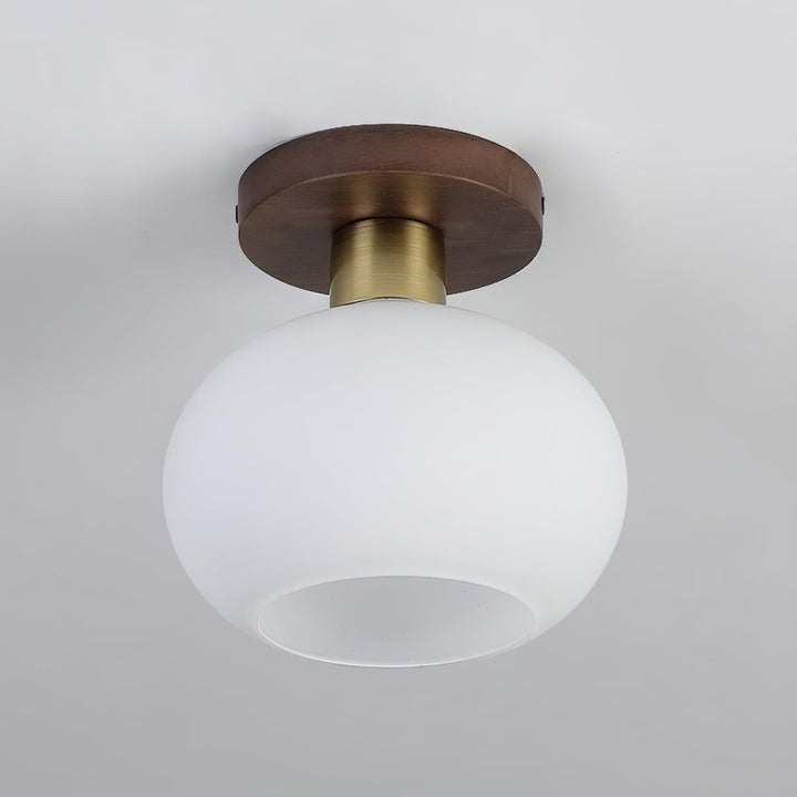 Ellorus Plafonnier Verre Blanc Coquillage Art Nordique - Neutralighting