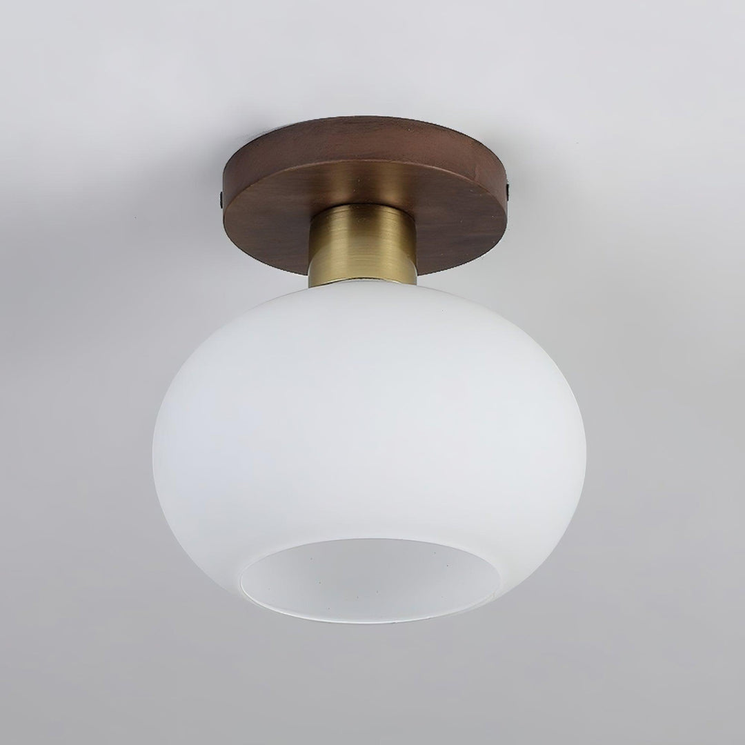 Ellorus Plafonnier Verre Blanc Coquillage Art Nordique - Neutralighting