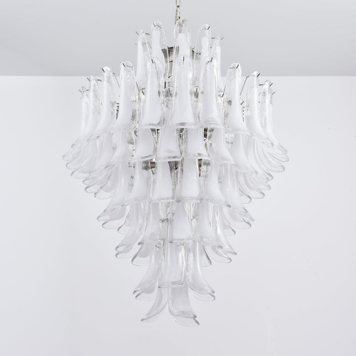 Aurora Lustre Blanc Nuage Verre Pétales - Neutralighting