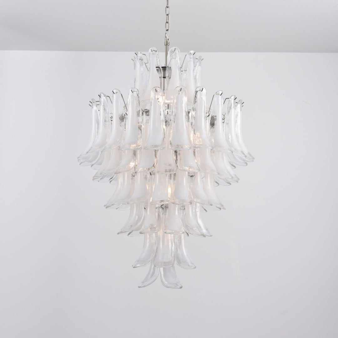 Aurora Lustre Blanc Nuage Verre Pétales - Neutralighting
