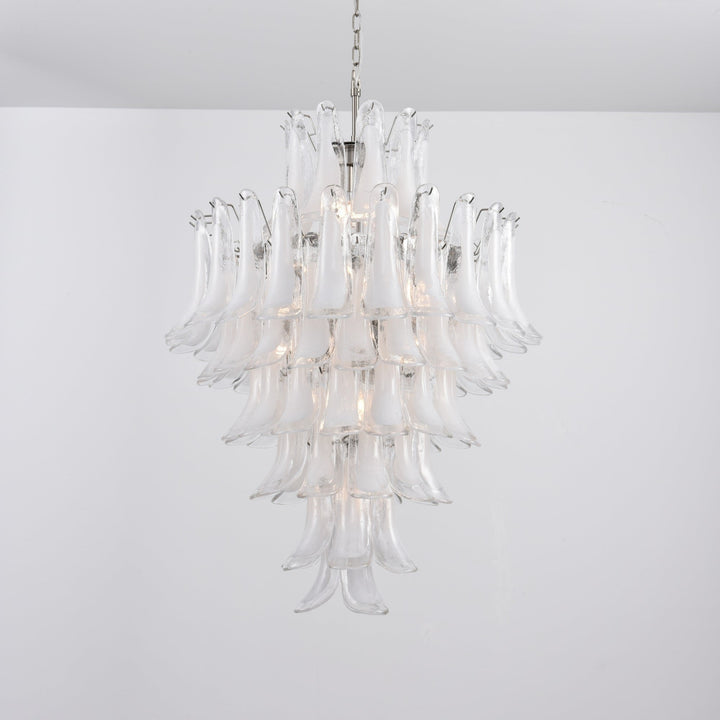 Aurora Lustre Blanc Nuage Verre Pétales - Neutralighting