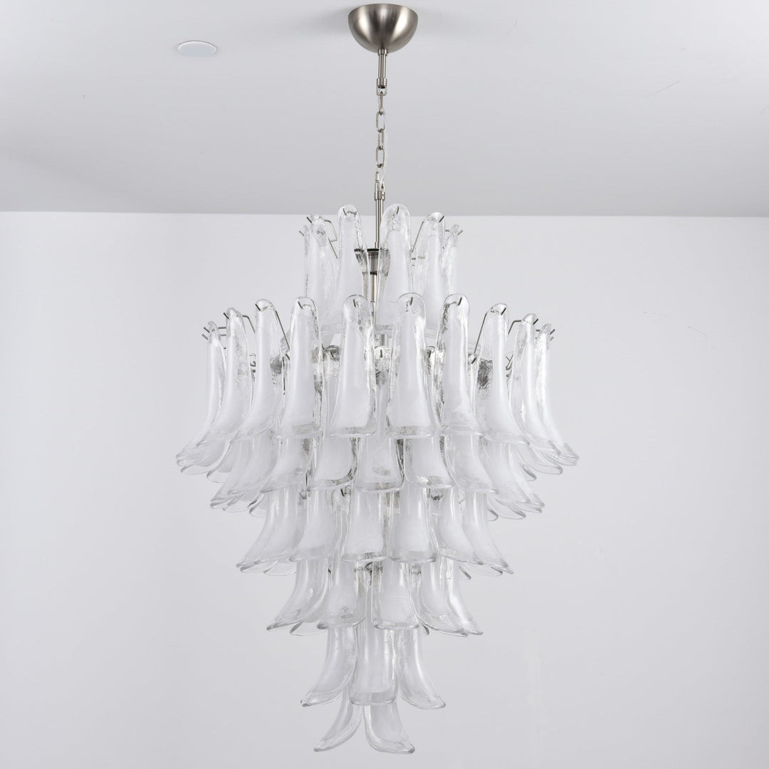 Aurora Lustre Blanc Nuage Verre Pétales - Neutralighting