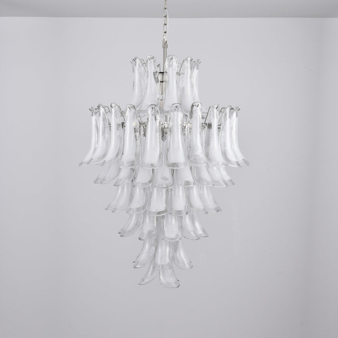 Aurora Lustre Blanc Nuage Verre Pétales - Neutralighting