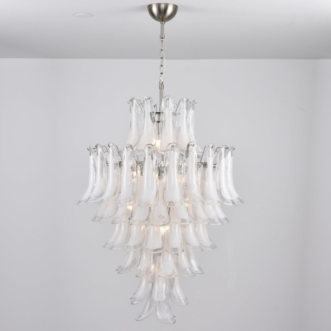 Aurora Lustre Blanc Nuage Verre Pétales - Neutralighting