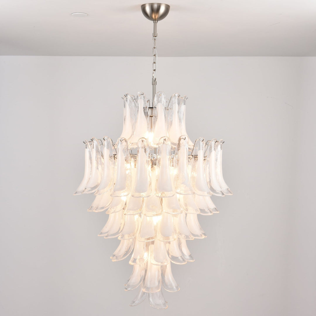 Aurora Lustre Blanc Nuage Verre Pétales - Neutralighting