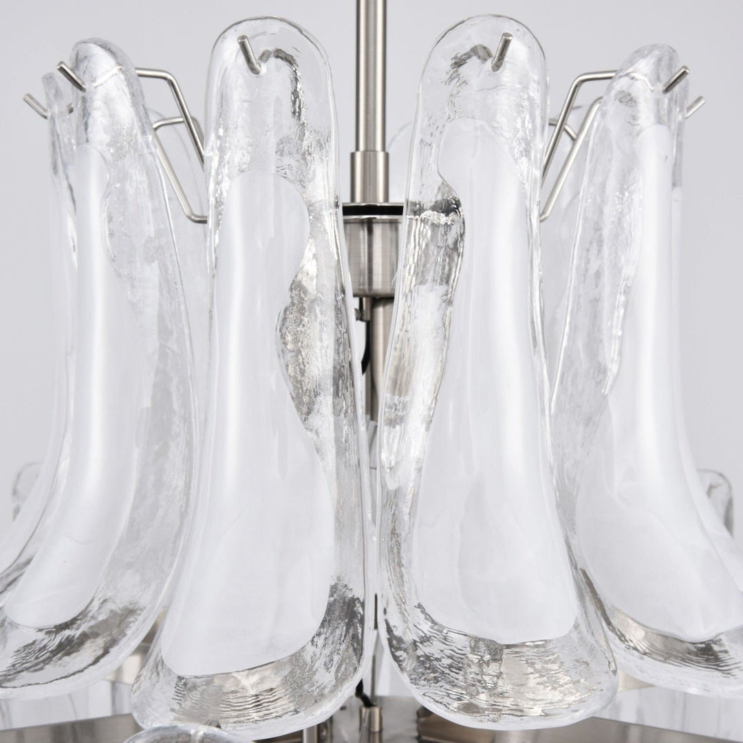 Aurora Lustre Blanc Nuage Verre Pétales - Neutralighting
