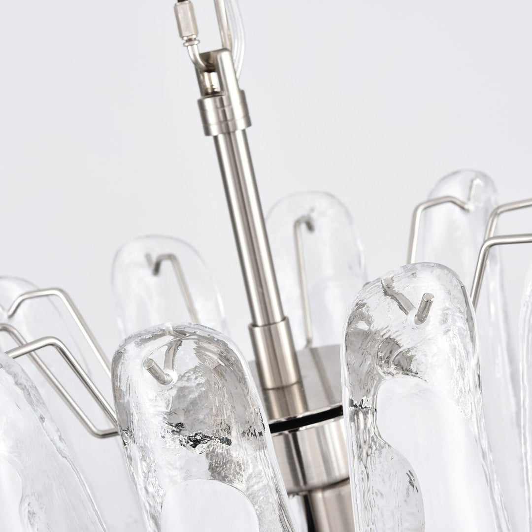 Aurora Lustre Blanc Nuage Verre Pétales - Neutralighting