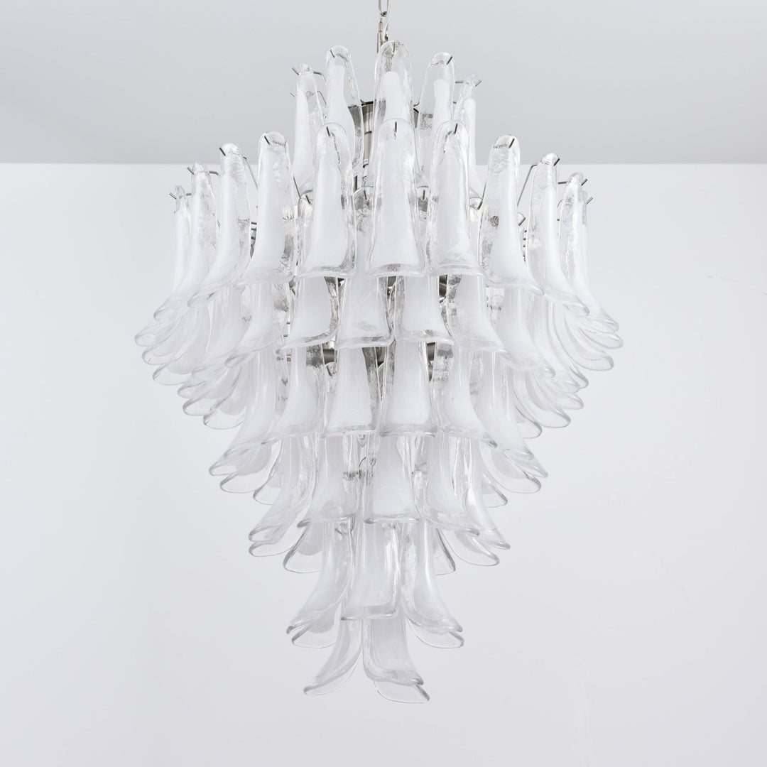 Aurora Lustre Blanc Nuage Verre Pétales - Neutralighting