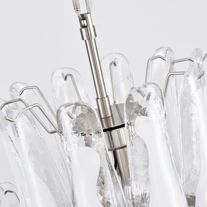 Aurora Lustre Blanc Nuage Verre Pétales - Neutralighting