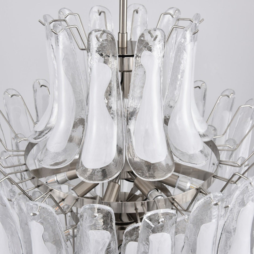 Aurora Lustre Blanc Nuage Verre Pétales - Neutralighting