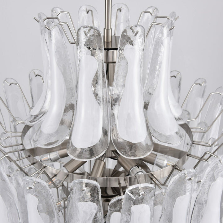 Aurora Lustre Blanc Nuage Verre Pétales - Neutralighting