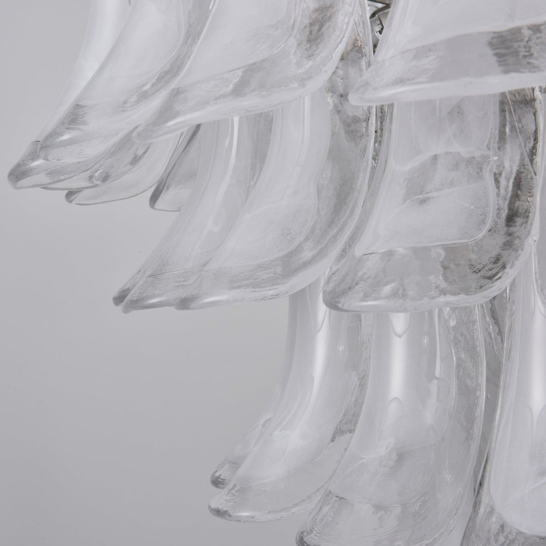 Aurora Lustre Blanc Nuage Verre Pétales - Neutralighting