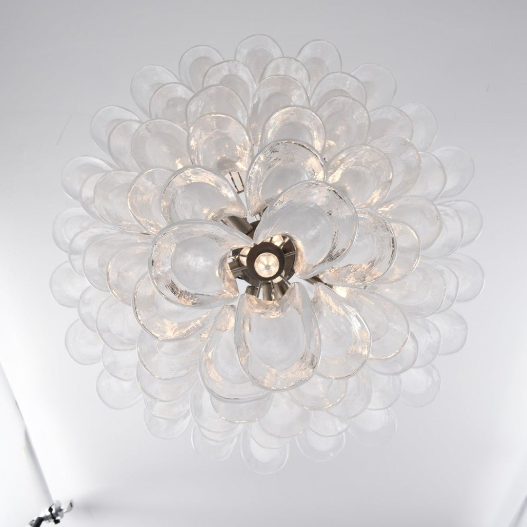 Aurora Lustre Blanc Nuage Verre Pétales - Neutralighting