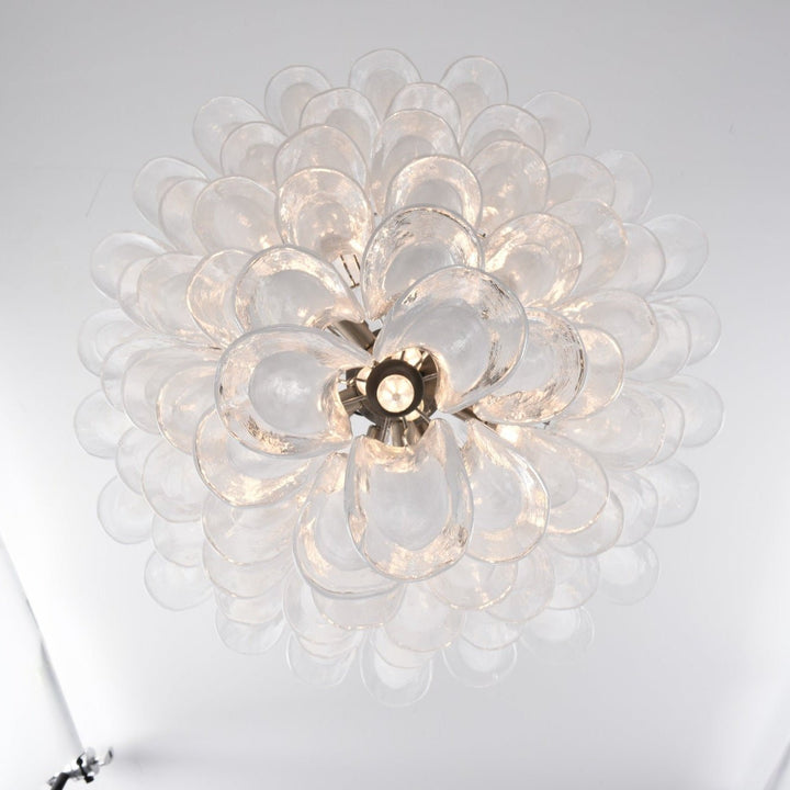 Aurora Lustre Blanc Nuage Verre Pétales - Neutralighting