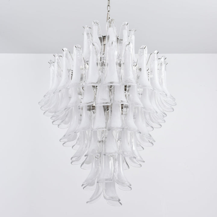 Aurora Lustre Blanc Nuage Verre Pétales - Neutralighting