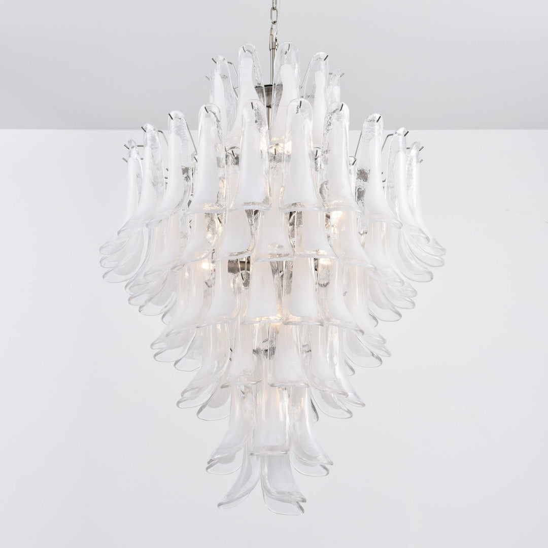 Aurora Lustre Blanc Nuage Verre Pétales - Neutralighting
