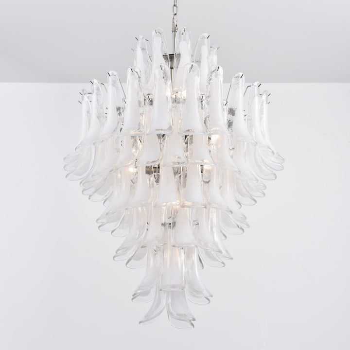 Aurora Lustre Blanc Nuage Verre Pétales - Neutralighting