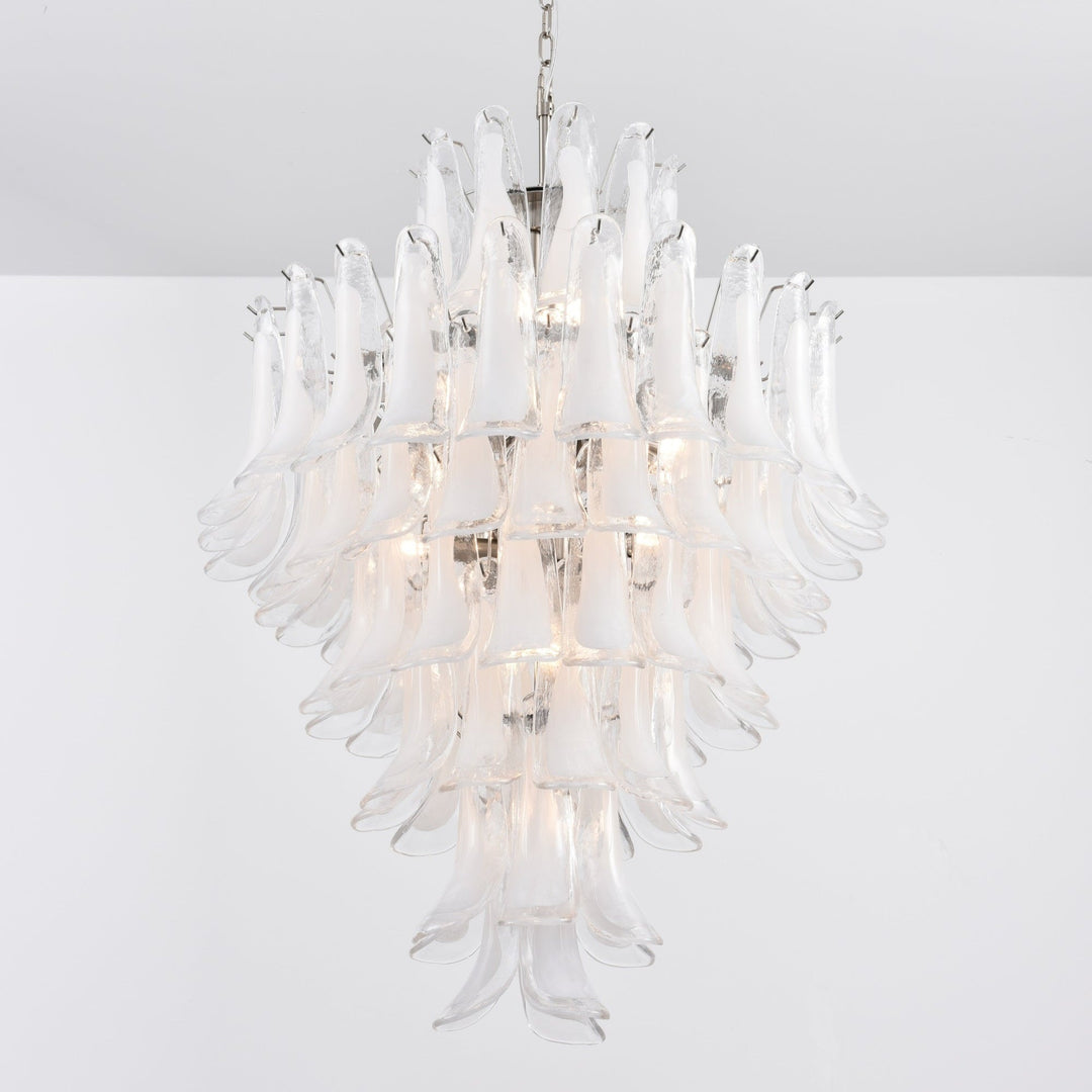 Aurora Lustre Blanc Nuage Verre Pétales - Neutralighting