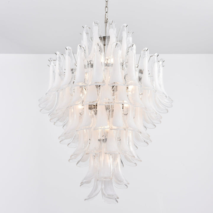 Aurora Lustre Blanc Nuage Verre Pétales - Neutralighting